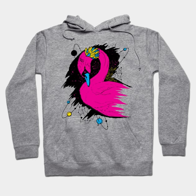 CMYK Swan Among The Stars Hoodie by kenallouis